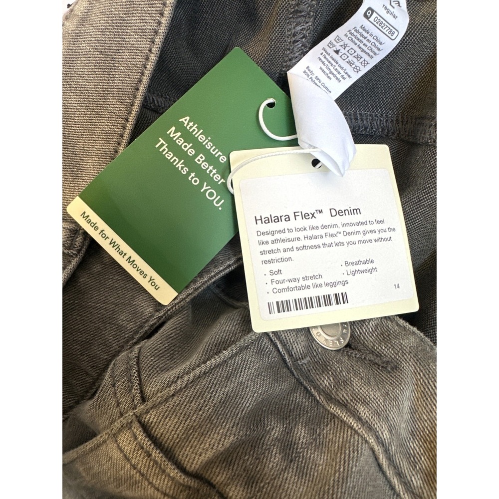New Halara Flex Mid Rise Straight Leg Casual Jeans Pockets Gray Large Soft Denim - Picture 11 of 16